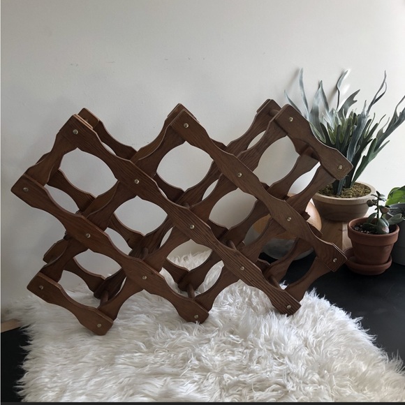 Vintage | Dining | Vintage Mcm Wooden Accordion Wine Rack | Poshmark